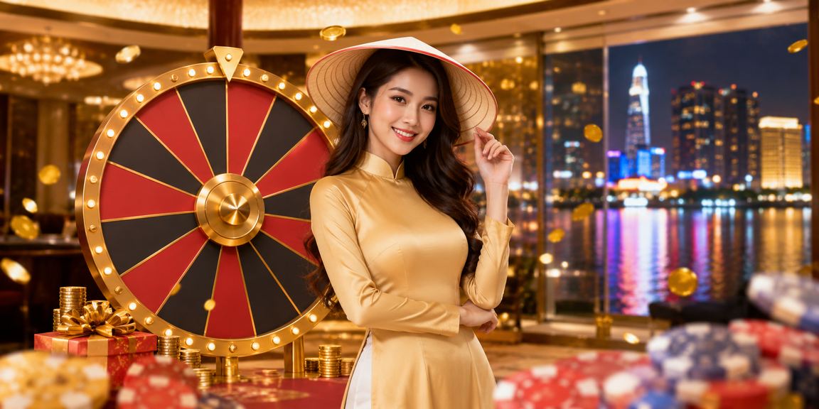 Trò chơi roulette phong cách Việt Nam với nón lá tại TP. Hồ Chí Minh