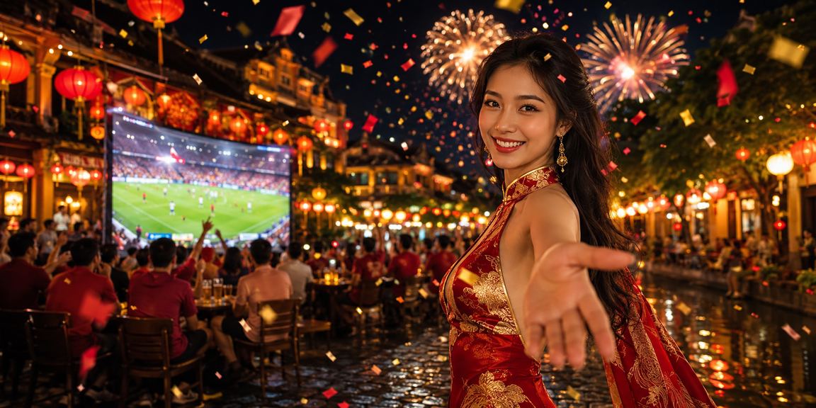 Người dùng xem kết quả cược bóng đá dưới ánh đèn lồng Hội An lung linh về đêm
